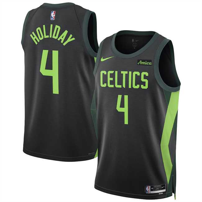 Men%27s Boston Celtics #4 Jrue Holiday Black 2024-25 City Edition Stitched Jersey Dzhi